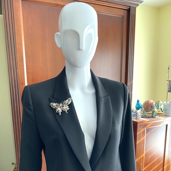 Vintage large sparkling butterfly brooch pin back - Picture 3 of 14